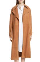 Women's Vince Suede Trench Coat - Brown