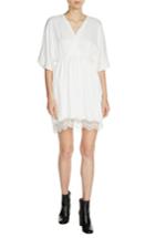 Women's Maje Lace Trim V-neck Dress - Ivory