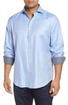 Men's Bugatchi Classic Fit Diamond Weave Sport Shirt - Blue