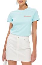 Women's Topshop Bombshell Tee Us (fits Like 0) - Blue