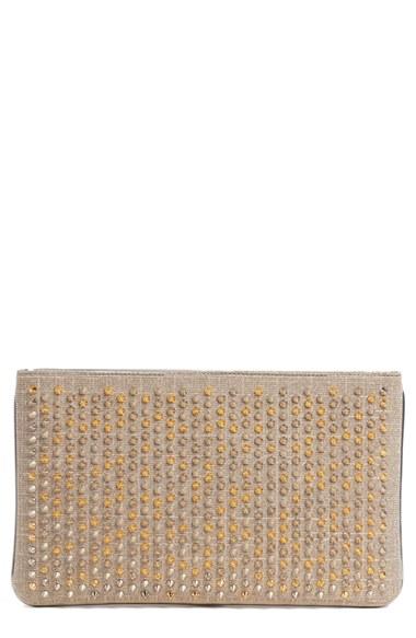 Christian Louboutin Loubiposh Nv Spiked Glitter Clutch -