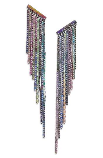 Women's Lula Oil Slick Metal Fringe Earrings