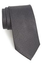 Men's Nordstrom Men's Shop Microgrid Silk Tie, Size - Black