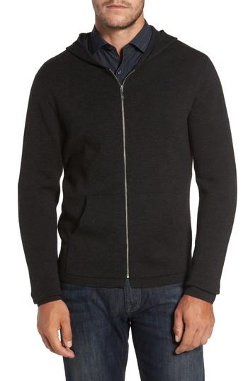 Men's Robert Barakett Carmichael Full Zip Merino Wool Hoodie, Size - Metallic