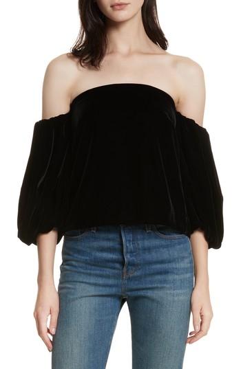 Women's Elizabeth And James Simmy Velvet Off The Shoulder Top