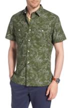 Men's 1901 Workwear Trim Fit Leaf Print Sport Shirt - Green