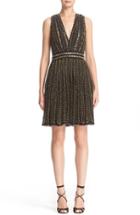 Women's Badgley Mischka Couture Beaded Sleeveless Crochet Lace Dress