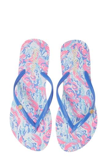 Women's Lilly Pulitzer Print Flip Flop /6 M - Pink