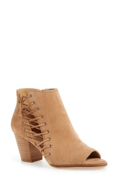 Women's Lucky Brand 'hartlee' Open Toe Bootie M - Brown