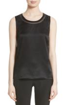 Women's Lafayette 148 New York Anisa Combo Blouse - Black