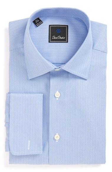 Men's David Donahue Regular Fit Solid Dress Shirt .5 32/33 - Blue