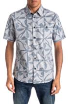 Men's Quiksilver Waterman Collection Finisteria Regular Fit Print Sport Shirt, Size - Grey