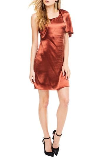 Women's Astr The Label Crystalyn One Shoulder Minidress - Brown