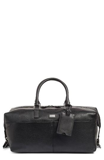 Men's Ted Baker London Leather Duffel Bag - Black