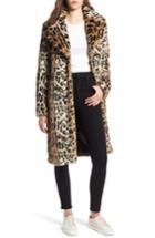 Women's Kendall + Kylie Leopard Faux Fur Coat - Brown