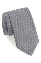 Men's David Donahue Grid Silk Tie, Size - Grey