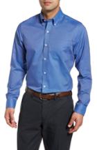 Men's Cutter & Buck Tailored Fit Nail Head Sport Shirt, Size - Blue