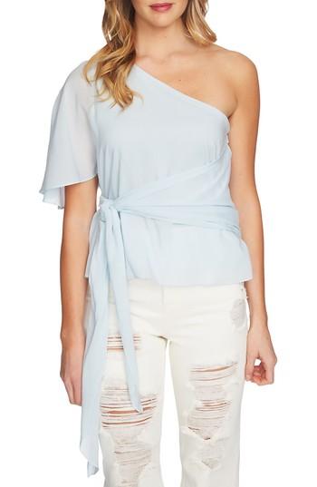 Women's 1.state Tie Waist One-shoulder Blouse, Size - Blue