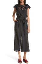 Women's Kate Spade Embroidered Lace Yoke Jumpsuit - Black