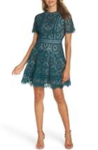 Women's Bb Dakota On List Scalloped Lace Dress - Green