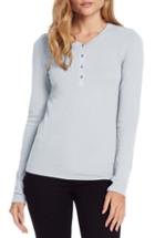 Women's Michael Stars Baby Thermal Henley, Size - Red