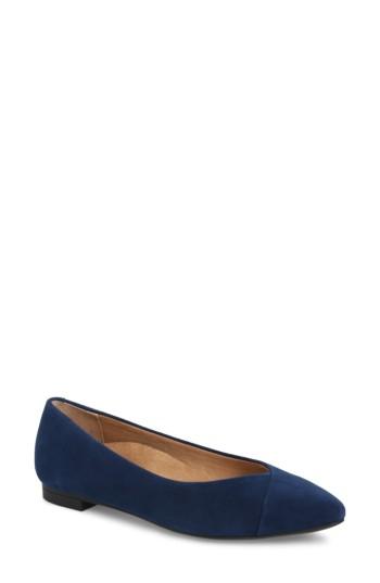 Women's Vionic 'caballo' Pointy Toe Flat M - Blue