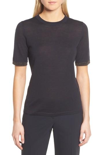 Women's Boss Fifet Sparkle Trim Sweater - Blue