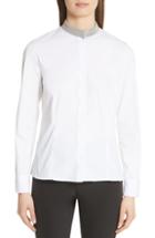 Women's Fabiana Filippi Mollini Trim Stretch Poplin Shirt Us / 38 It - White