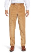 Men's John W. Nordstrom Torino Traditional Fit Flat Front Corduroy Trousers - Brown