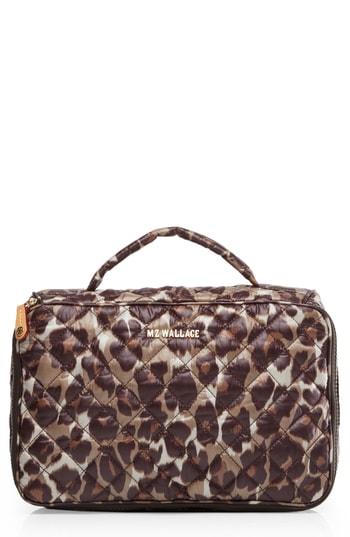 Mz Wallace Quilted Zip Around Cosmetic Bag, Size - Leopard Print
