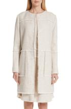 Women's Lafayette 148 New York Francine Relaxed Tweed Topper - White