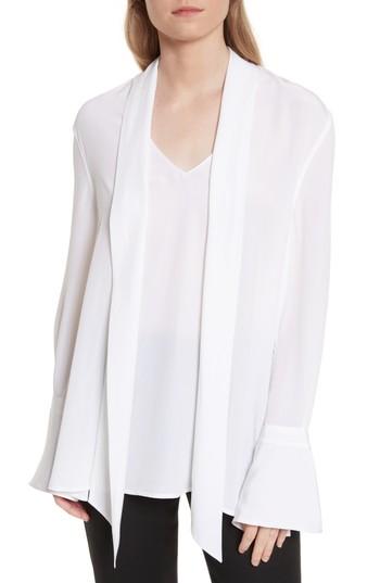 Women's Equipment Jacqueleen Tie Neck Silk Blouse - White