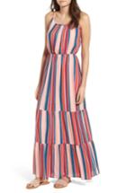Women's One Clothing Stripe Bar Back Maxi Dress - Red