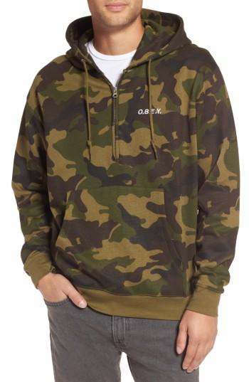 Men's Obey Ennet Hooded Pullover - Green