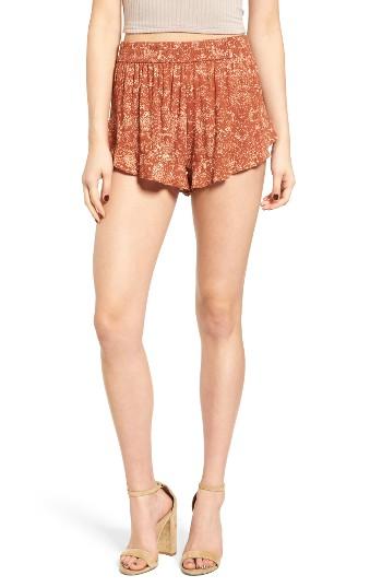Women's Sun & Shadow Ruffle Hem Shorts