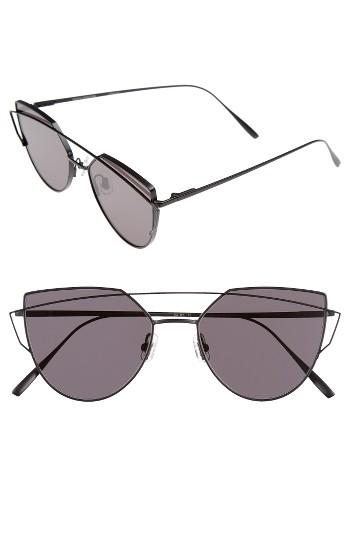 Women's Gentle Monster Love Punch 55mm Titanium Aviator Sunglasses - Matte Black