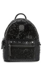 Mcm X Mini Stark Leather Backpack - Black