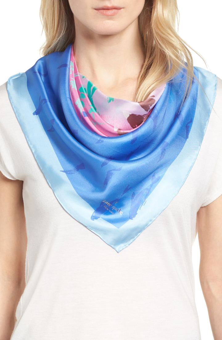 Women's Kate Spade New York California Map Square Silk Scarf