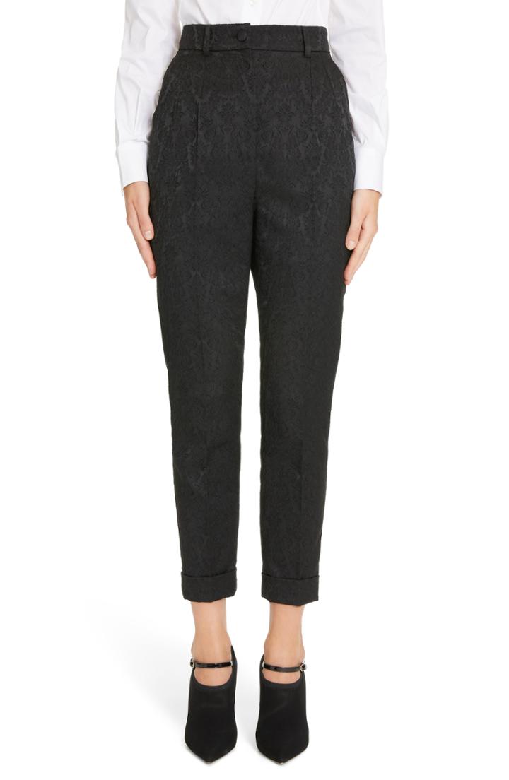 Women's Dolce & Gabbana Jacquard Cuff Skinny Pants
