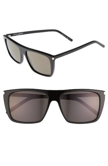 Women's Saint Laurent Avana 56mm Flat Top Sunglasses -