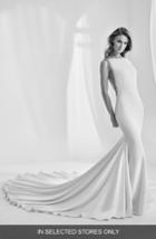 Women's Atelier Pronovias Rambla Embellished Open Back Mermaid Gown, Size - White