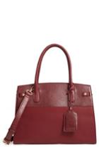 Sole Society Ladylike Faux Leather Satchel - Burgundy