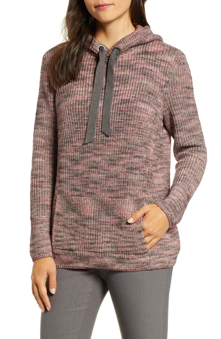 Women's Nic+zoe Breath Easy Sweater Knit Hoodie