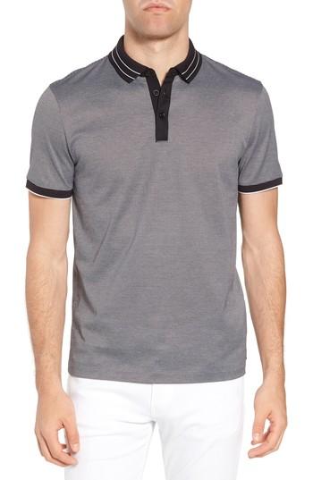 Men's Boss Hugo Boss Regular Fit Prout Tipped Polo, Size - Blue