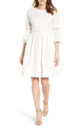 Petite Women's Eliza J Fit & Flare Dress P - White