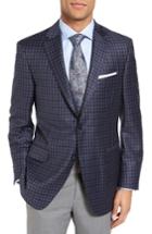 Men's Peter Millar Classic Fit Check Wool Sport Coat L - Blue