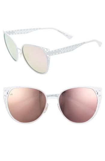 Women's Prive Revaux The Monarch 57mm Cat Eye Sunglasses - White/ Pink