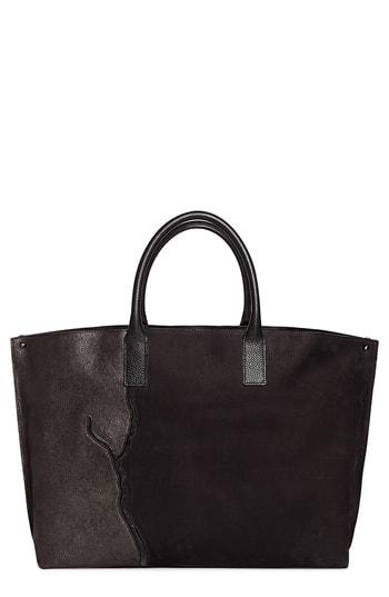Akris Ai Medium Top Handle Pebbled Leather Tote Bag - Black