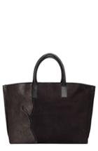 Akris Ai Medium Top Handle Pebbled Leather Tote Bag - Black