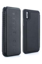 Ted Baker London Bhait Faux Leather Iphone X Folio Case - Black